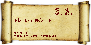 Bátki Márk névjegykártya